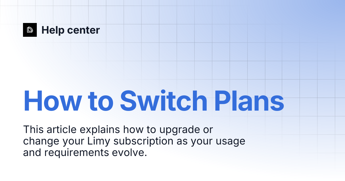 How to Switch Plans | Help center
